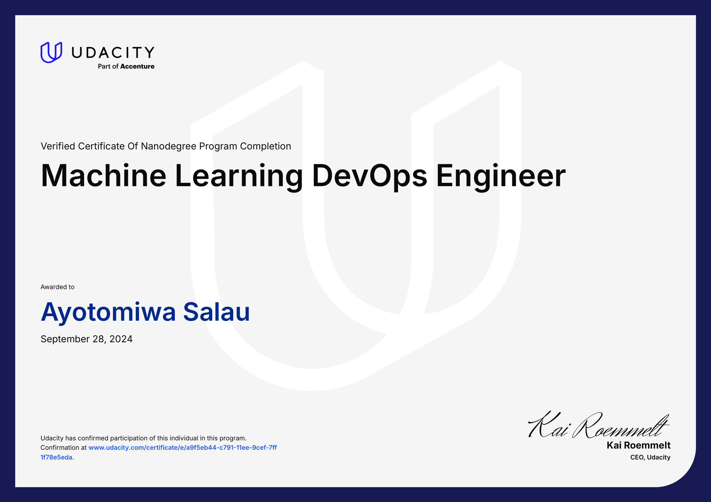 Certificate: Machine Learning DevOps
